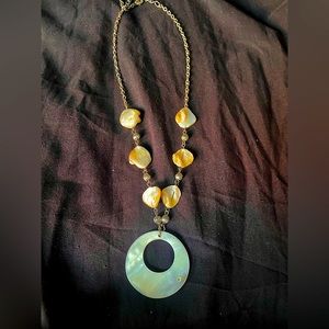 Abalone Seashell Silver Pendant Necklace